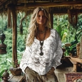 S White Lace Print Top (SJWDZ-206356-YJ-White)