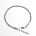 Bracciale a catena piatta a serpente in acciaio inossidabile argento con chiusura a moschettone - Larghezza 3,0 mm / Color Acciaio