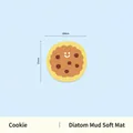 Tapis souple en terre de diatomée absorbante avec design cookie souriant de 20cm - Biscuit / 20cmx20cm