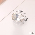 Oval clear crystal button charm for DIY shoes 14mm by 10mm weighing 1.4g - C460-10*14 Oval Gemstone