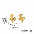 Elegant gold bow heart drop earrings for women with dimensional measurements in high detail - BE45475DW0 Bowknot Gold