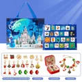 Calendario dell'Avvento con 13 ciondoli, 9 perline, 2 bracciali e scatola portagioie - Stile 429 Calendario dell'Avvento + Scatola di Gioielli Rossa