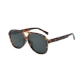 Retro aviator sunglasses with double bridge and tortoiseshell frame with dark lenses - Tortoise Frame Gray Lens