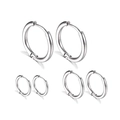 Tre paia di orecchini a cerchio in acciaio inossidabile di diverse dimensioni argento - Pezzo Singolo / 12mm / Argento