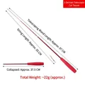 Caña de pescar telescópica roja para gatos con mango cómodo de espuma EVA roja - Mango Rojo Varilla Roja Telescópica de 3 Secciones