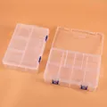 Double-layer 8-grid transparent plastic organizer box with secure blue buckles - Double Layer 8-Compartment (22.7x15.7x5.9cm)