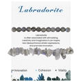 Double-layered natural labradorite stone bracelet with grey round beads and irregular chips - Moonstone Bracelet