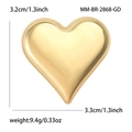 Elegante broche de corazón dorado para traje de mujer con 3,2cm de alto y 3,3cm de ancho - Dorado