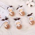 Five handmade wool felt reindeer dolls with antlers for Christmas tree decor - Reindeer Doll / Brown