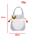 Gnome Christmas gift bag in grey felt with white beard and size dimensions 20x35cm - Grey Beard