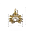 Detailed parameter display of gold crab pendant with white zircon and copper material - Crab Shape (VH710x3) / Gold
