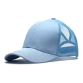 Casquette trucker bleu clair ajustable avec filet respirant et visière en coton doux - Taille Unique(Réglable) / Bleu ciel