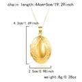 Gold oval locket necklace dimensions with chain length 44cm and 4.3cm pendant height - Stainless Steel / Vintage Carved Oval / Gold
