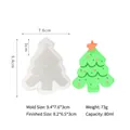 Christmas tree silicone mold for DIY candles and resin crafts with product dimensions - Regular Christmas Tree / White Semi-Transparent