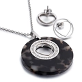Set gioielli cuore argentato con motivo tartarugato e cristalli brillanti fini - Stile Cuore d'Argento Tartarugato (KS51279-K)