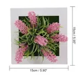 White square frame with pink lavender and moss artificial succulent wall decor - Square 15x15cm / Style 2A