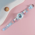 Blue translucent silicone children's watch with 3D cartoon unicorn and heart patterns - Unicorn 3 / Blue