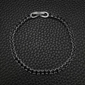 Classic tennis bracelet featuring brilliant black round-cut stones in a silver setting - 3mm-17cm / Black Zirconia