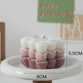 Creative rose cube scented candle with pink purple gradient effect on ceramic stand - Rose Cube (Gradient Brown)