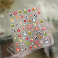 Adesivi per unghie panda di Natale con alberi e motivi di omino di pan di zenzero M-1213 - M-1213 Stile Panda di Natale