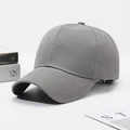 Classic dark grey six-panel twill cotton baseball cap with curved brim for men and women - Silver