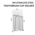 304 stainless steel toothbrush cup holder with brushed silver finish for bathroom wall - Toothbrush Cup Holder [Brushed Silver]
