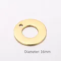Connettore a ciondolo circolare cavo in acciaio inossidabile dorato 16mm con foro - Oro Foro Singolo 16mm (KLJ359-Z)