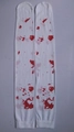 White over-knee socks with red blood splatter patterns for Halloween cosplay outfits - One Size / Blood 6#
