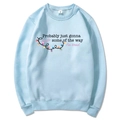 Detail of light blue sweatshirt collar showing the M size tag and soft cotton fabric texture - S / Light Blue