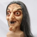 Gruselige Hexenmaske mit langen grauen Haaren für Halloween Cosplay und Horror-Partys - Einheitsgröße / Hexenmaske