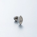 Marquise stud earring with floral engraving in polished titanium steel for ear cartilage - Rhombus Flower Style (A114-4#)