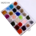 24-color fluffy 3D nail art pom pom set with magnetic base in a transparent storage box - 24 Colors Pom Pom Set (MQTZ-04)