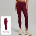 Legging de yoga rouge baie à taille haute pour femmes, élastique et sculptant - S / Rouge Baie