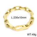 Men's gold-finished stainless steel paperclip chain bracelet, 230x10mm size - Gold Bracelet (KB144722-KFC)