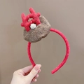 Rotes Rentier-Geweih-Haarband aus Filz mit weißen Bommeln als Weihnachtsgeschenk - 19- Rote Geweihe Stirnband