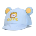 Light blue mesh baby baseball cap with cute bear embroidery and 3D ears design - 46cm / Light Blue