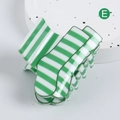 Green and white striped hair claw clip with wavy edges on a stone base, variant E - Green and White Striped Hair Claw