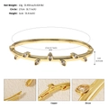 Elegant gold leaf-inspired copper bracelet with sparkling zircon stones and hinge closure - Plant Branch Style (BS-J5547G) / Gold