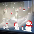 Christmas window stickers featuring snowman and tree in festive red and white colors - HYC-25 Red & White Snowman