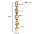 Dull gold anchor chain bag strap extension with swivel lobster clasp for mini handbags - 12cm Anchor Chain Dull Gold