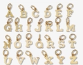 Set mit 26 polierten goldenen Edelstahl-Buchstabenanhängern für DIY-Schmuckzubehör - Buchstabe A / Gold