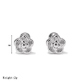 Zilveren camelia bloem oorknopjes van 5mm met schroefsluiting en een gewicht van 2 gram - Stijl F Platina