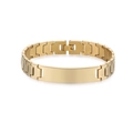 Golden titanium steel chain bracelet with polished curved plate and secure clasp - Style 6 / Gold