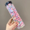 Jar of colorful elastic hair ties for girls with cute candy and cake shaped charms - Cake Style (3#) / 20-Piece Set