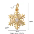 Pendentif flocon de neige doré avec zircon central pour la création de bijoux - M842163g