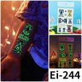 Tatuaggio temporaneo per bambini con auto da corsa luminosa effetto fluorescente - 120×75mm / Ei-244 (Corse Turbo)