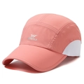 Pink quick-dry baseball cap with white mesh panels and SDSRUI logo for outdoor sports - Adjustable / Pink