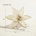 25cm Cremeweiße künstliche Weihnachtsblume mit Goldglitzer für die Dekoration - Milchweiß