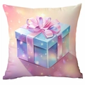 Housse de coussin de Noël avec motif de boîte cadeau pour décoration de canapé - 45x45cm (Sans Insert) / Boîte Cadeau de Rêve (CDR351-20)