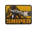 Tactical yellow sniper embroidery patch with hook and loop fastener for outdoor gear - Yellow Rectangle Embroidery